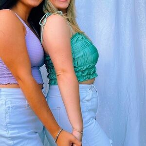 Urban Outfitters Green Silk Top